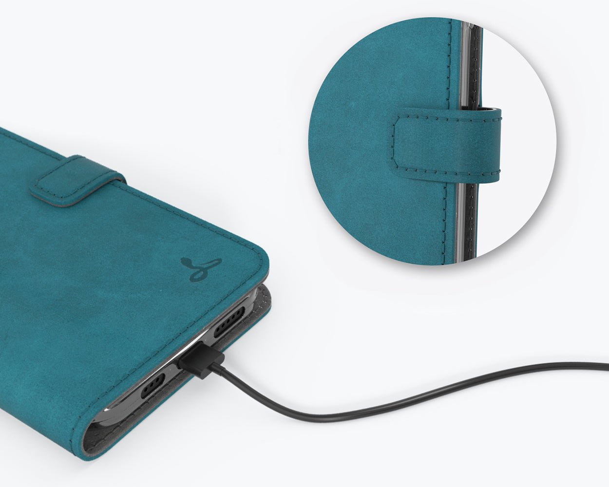Apple iPhone 12 - Vintage Leather Wallet Teal Apple iPhone 12 - Snakehive UK