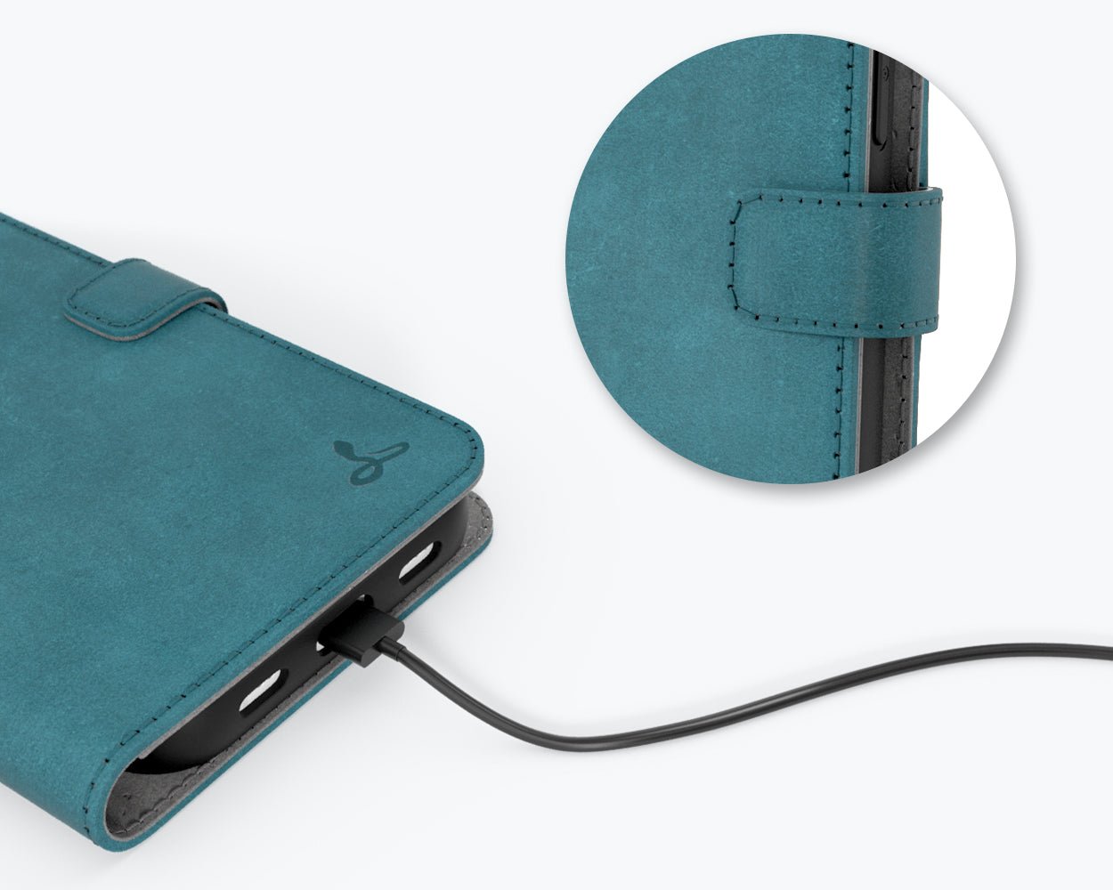 Apple iPhone 13 Pro - Vintage Leather Wallet (Almost Perfect) Teal Apple iPhone 13 Pro - Snakehive UK