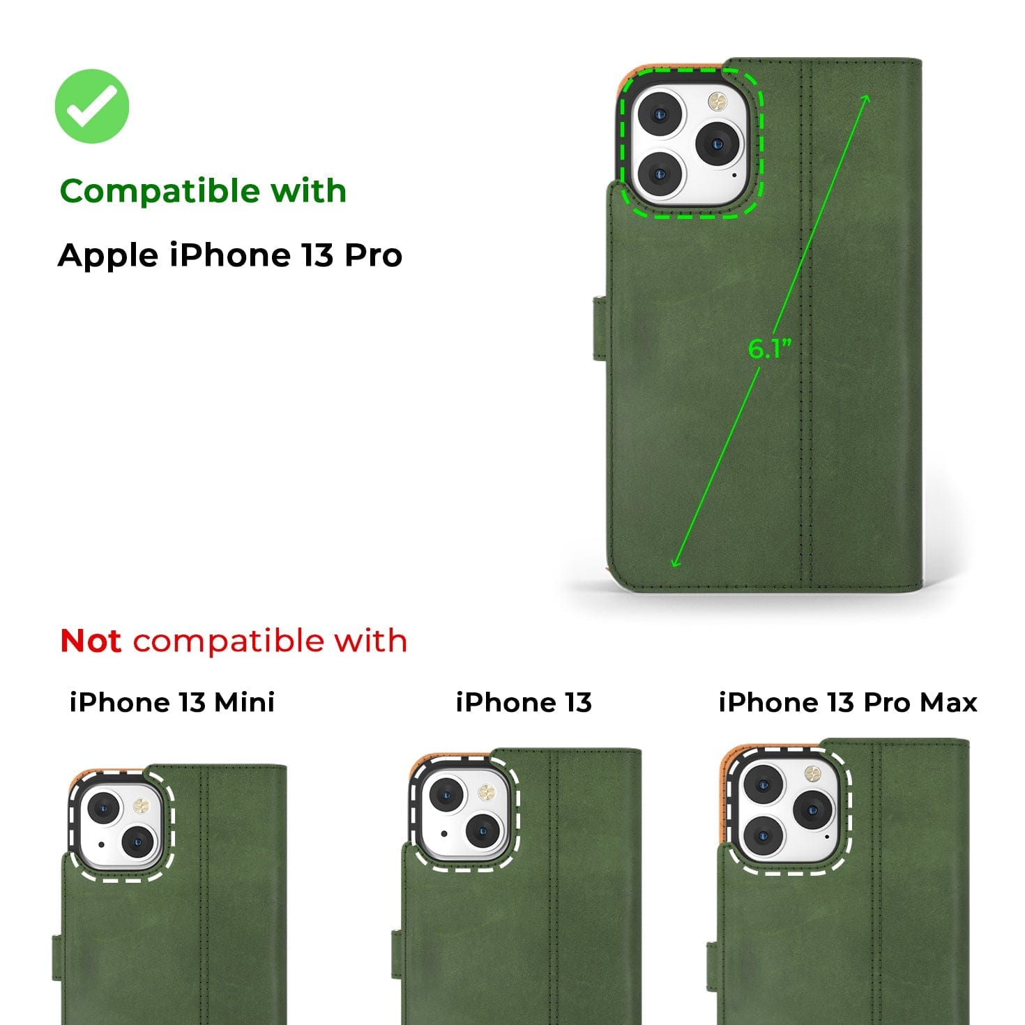 Apple iPhone 13 Pro - Vintage Leather Wallet Teal Apple iPhone 13 Pro - Snakehive UK