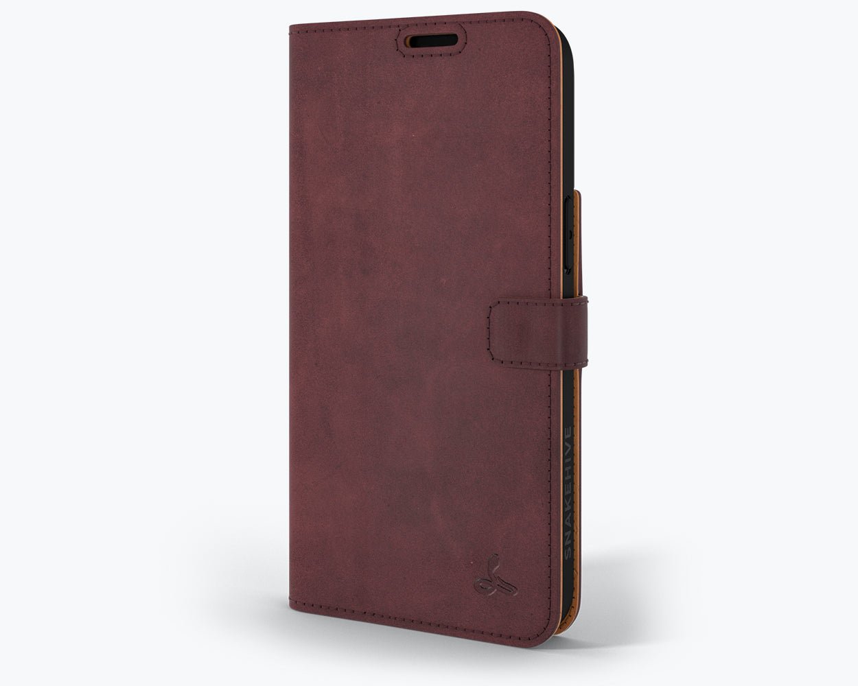 Apple iPhone 14 Pro Max - Vintage Leather Wallet Plum Apple iPhone 14 Pro Max - Snakehive UK