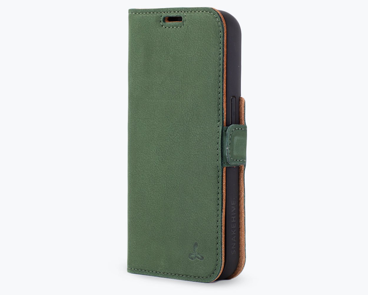 Apple iPhone 14 Pro - Vintage Leather Wallet (Side Clasp) Bottle Green Apple iPhone 14 Pro - Snakehive UK