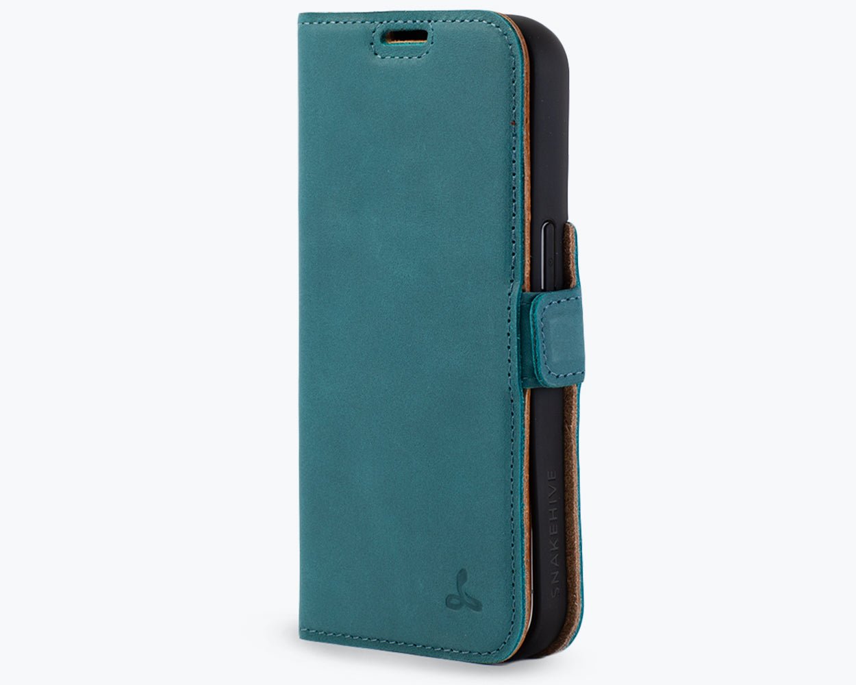 Apple iPhone 14 Pro - Vintage Leather Wallet (Side Clasp) Teal Apple iPhone 14 Pro - Snakehive UK