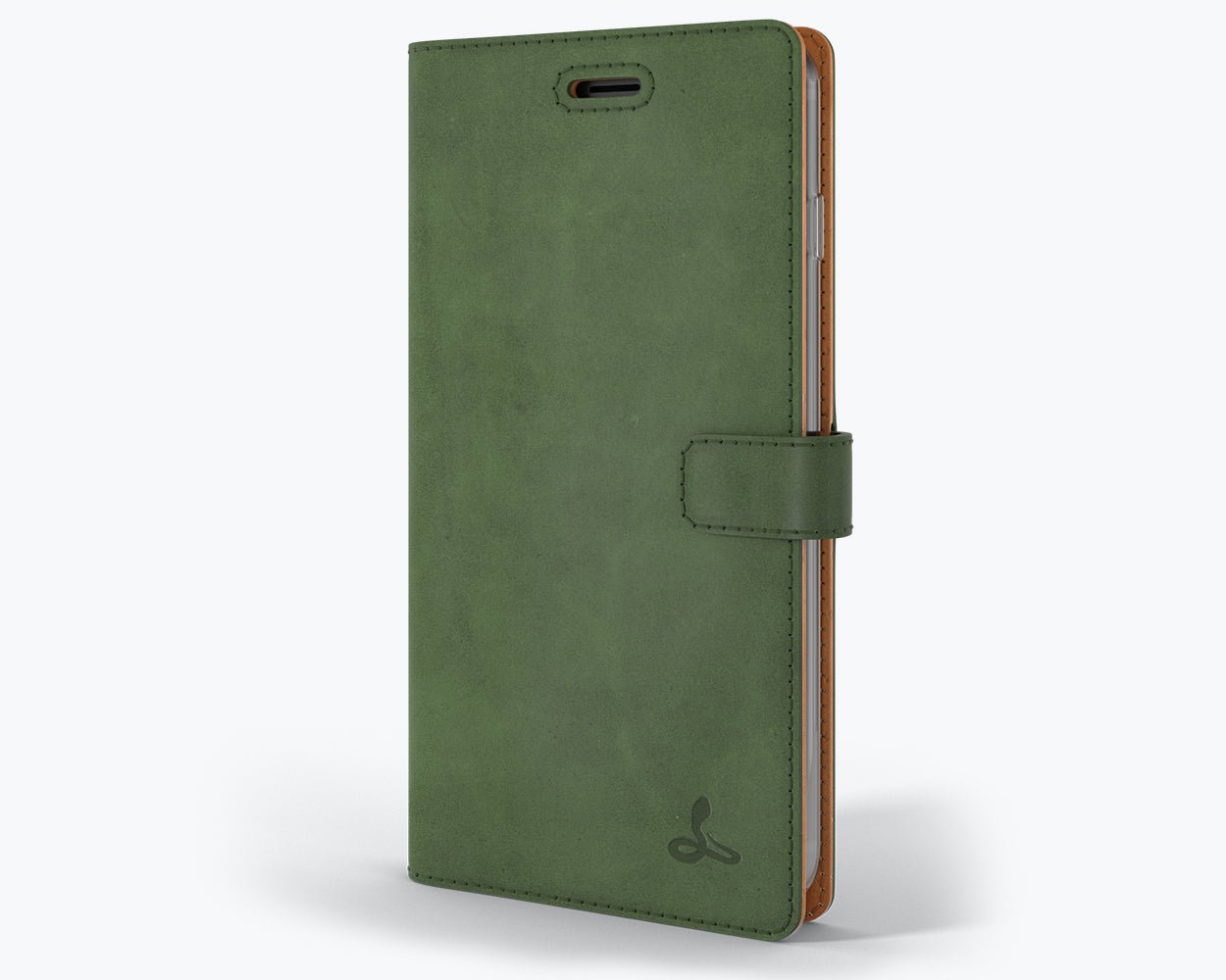 Apple iPhone 7 Plus - Vintage Leather Wallet (Almost Perfect) Bottle Green Apple iPhone 7 Plus - Snakehive UK