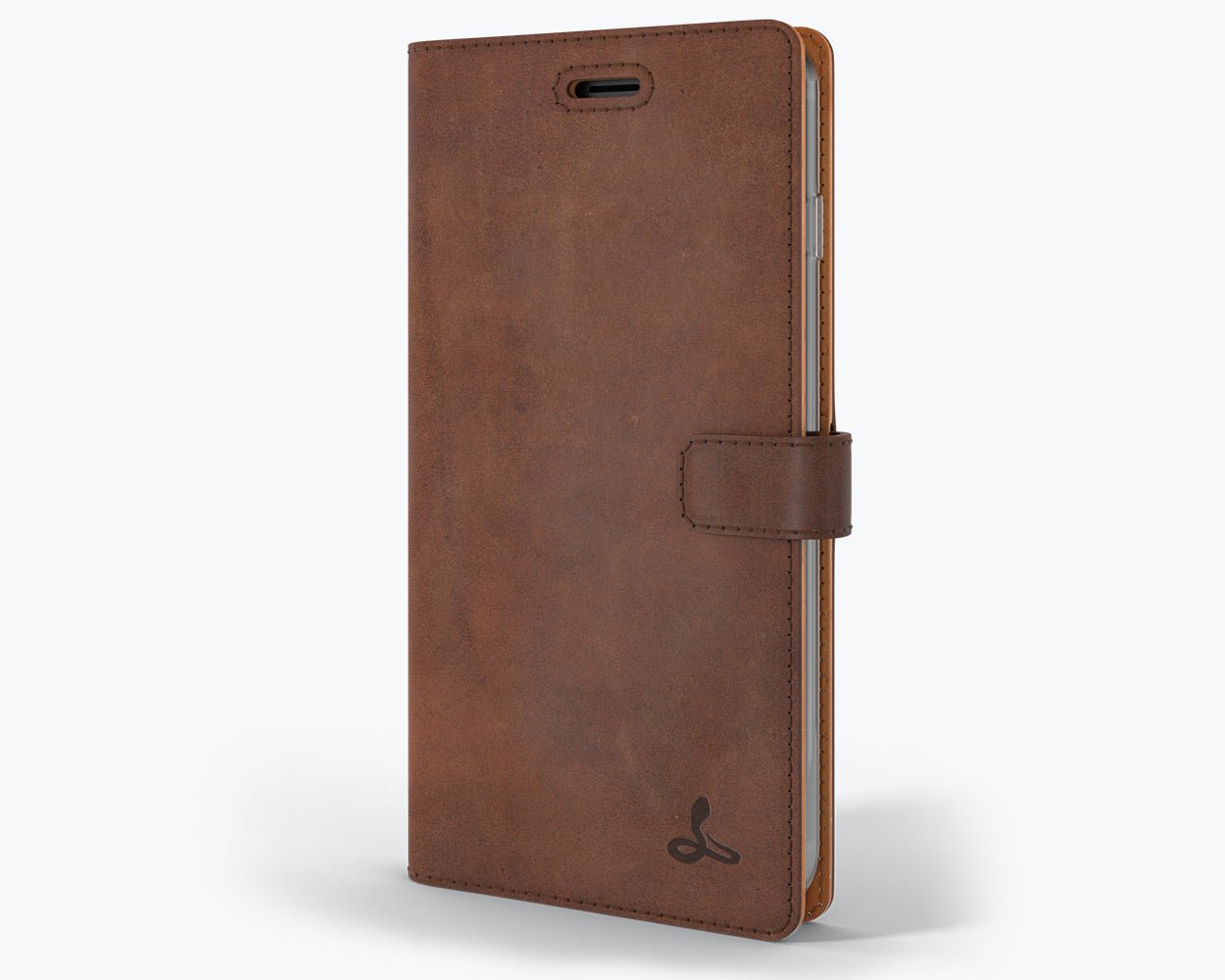 Apple iPhone 8 Plus - Vintage Leather Wallet (Almost Perfect) Chestnut Brown Apple iPhone 8 Plus - Snakehive UK