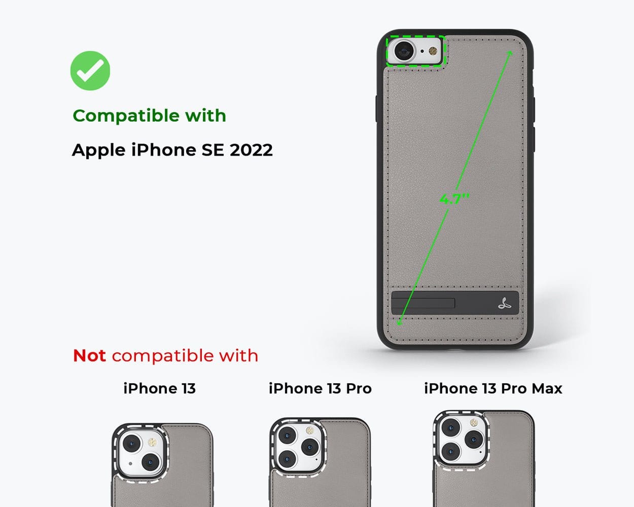Apple iPhone SE 2022 / 2020 / 8 / 7 - Metro Leather Case Pebble Grey - Snakehive UK