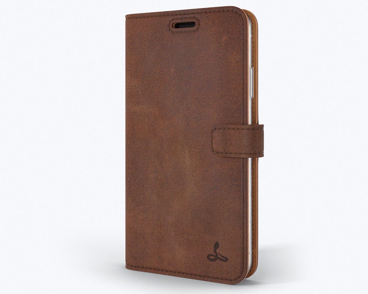 Apple iPhone XR - Vintage Leather Wallet (Almost Perfect) Chestnut Brown Apple iPhone XR - Snakehive UK