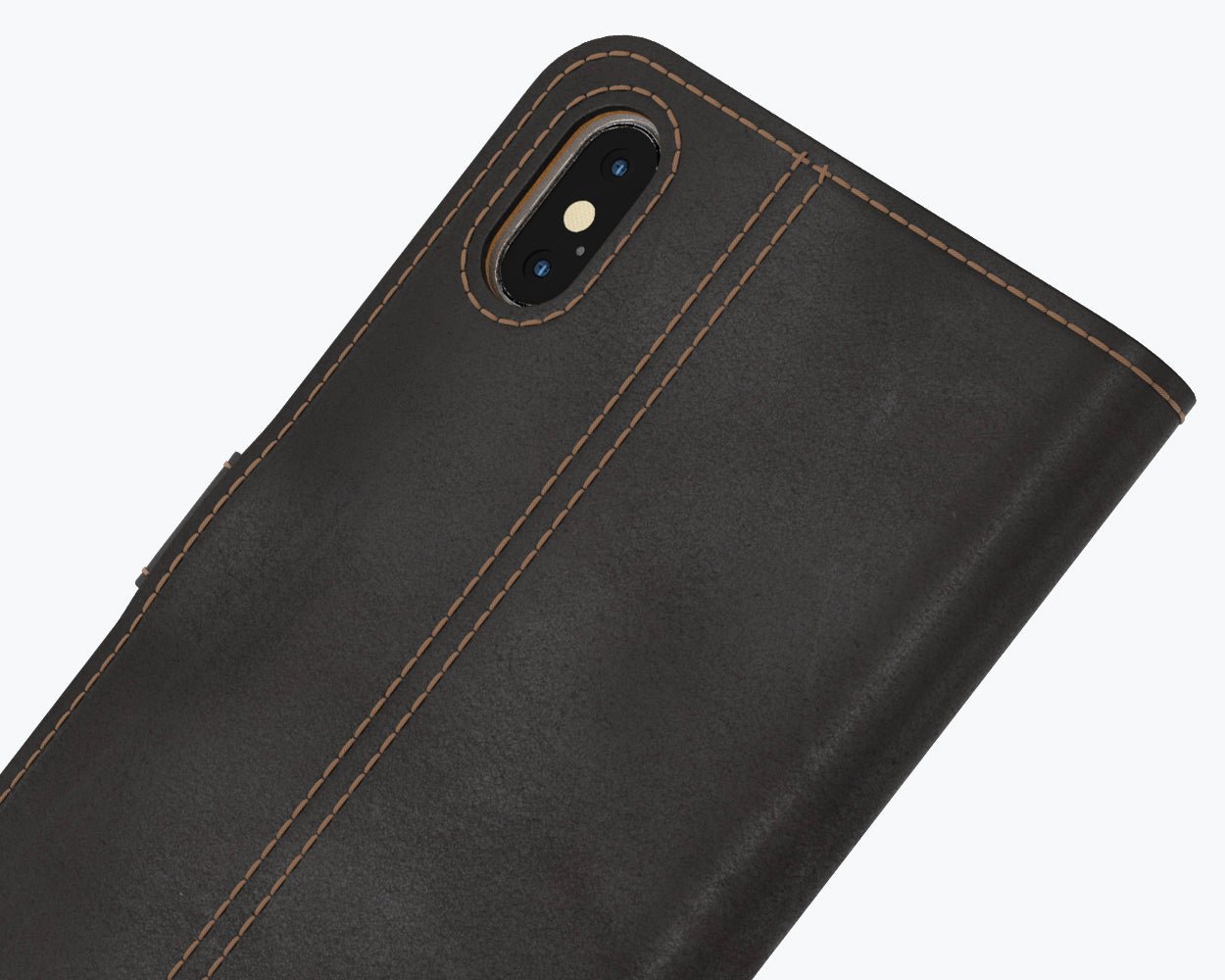 Apple iPhone XS Max - Vintage Two Tone Leather Wallet (Almost Perfect) TT Black/Plum - Snakehive UK