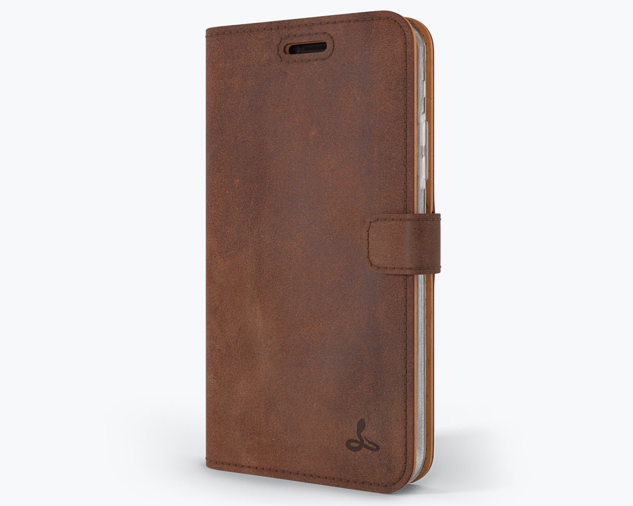 Apple iPhone X/XS - Vintage Leather Wallet (Almost Perfect) Chestnut Brown Apple iPhone X/XS - Snakehive UK