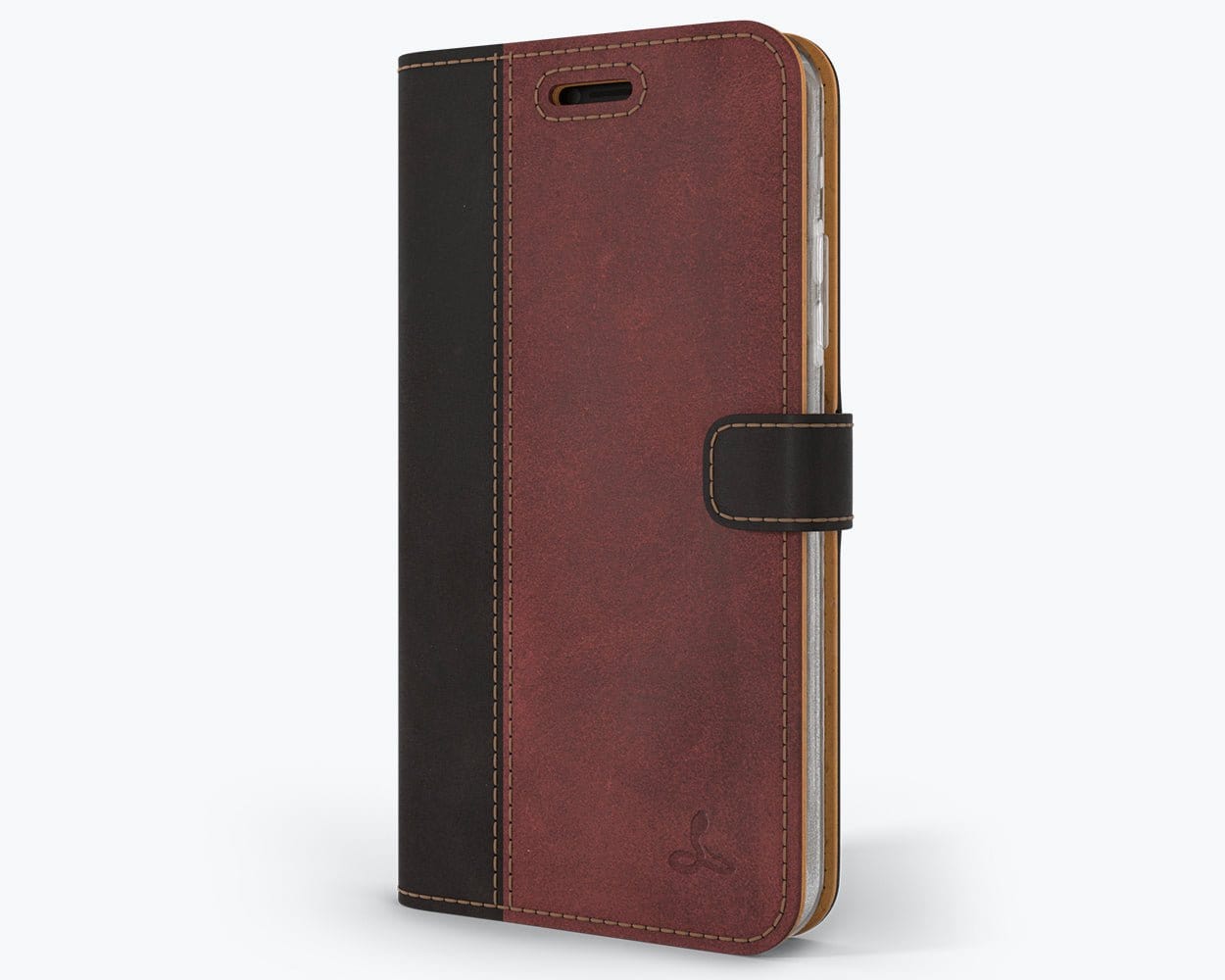 Apple iPhone X/XS - Vintage Two Tone Leather Wallet (Almost Perfect) TT Black/Plum - Snakehive UK