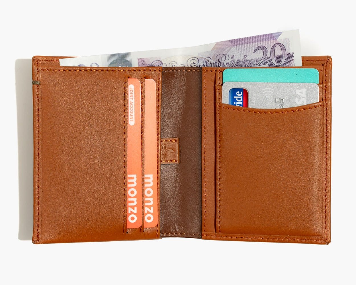 LEATHER BIFOLD WALLET - THE ESSENTIAL COLLECTION Cognac - Snakehive UK