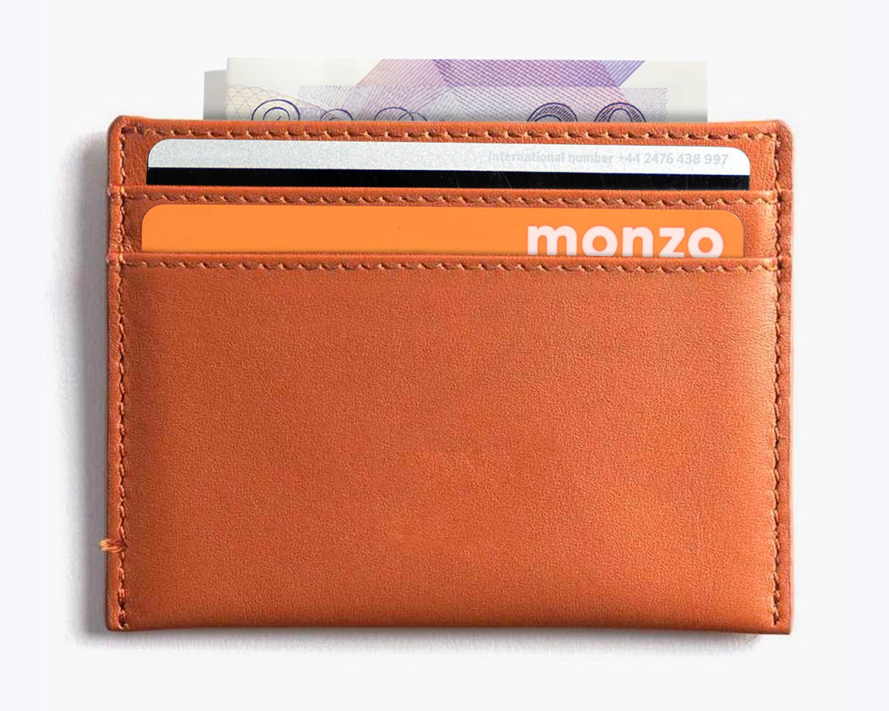 LEATHER CREDIT CARDHOLDER - THE ESSENTIAL COLLECTION Cognac - Snakehive UK