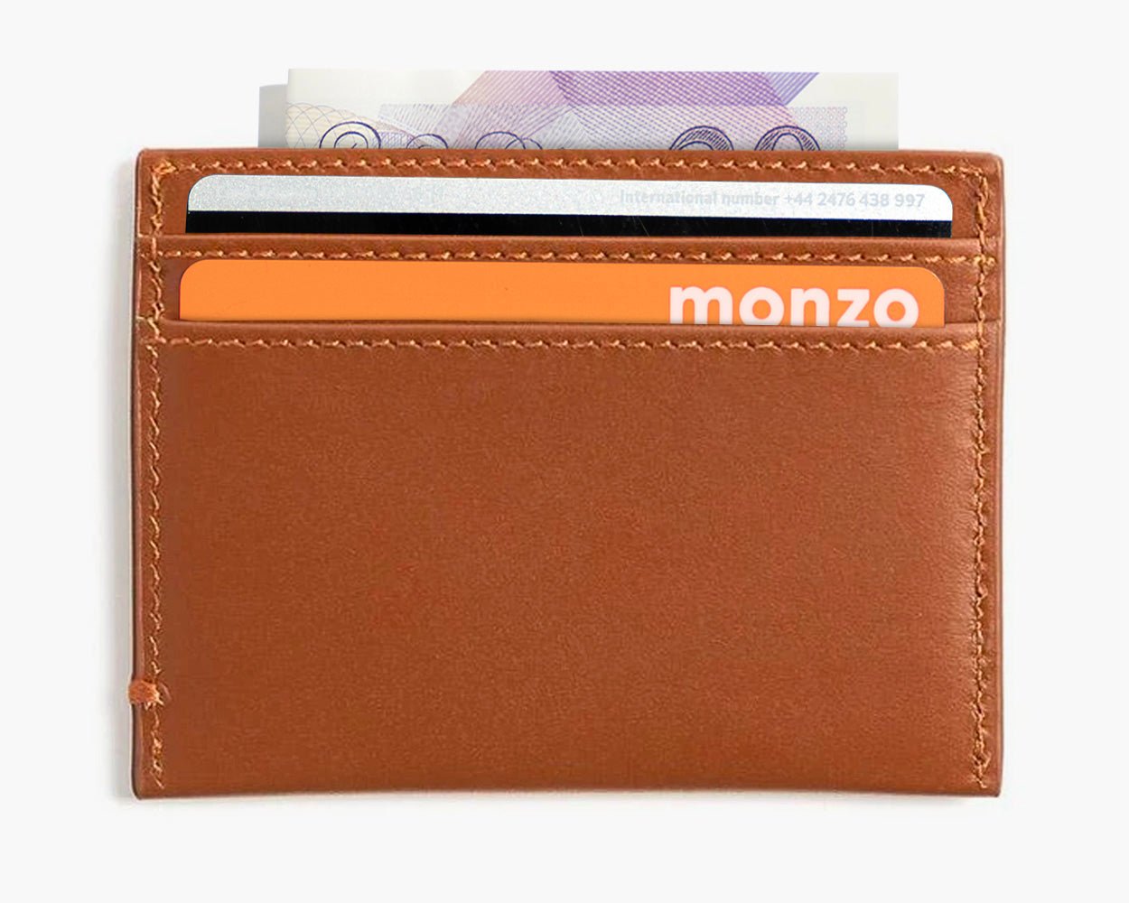 LEATHER CREDIT CARDHOLDER - THE ESSENTIAL COLLECTION Cognac - Snakehive UK