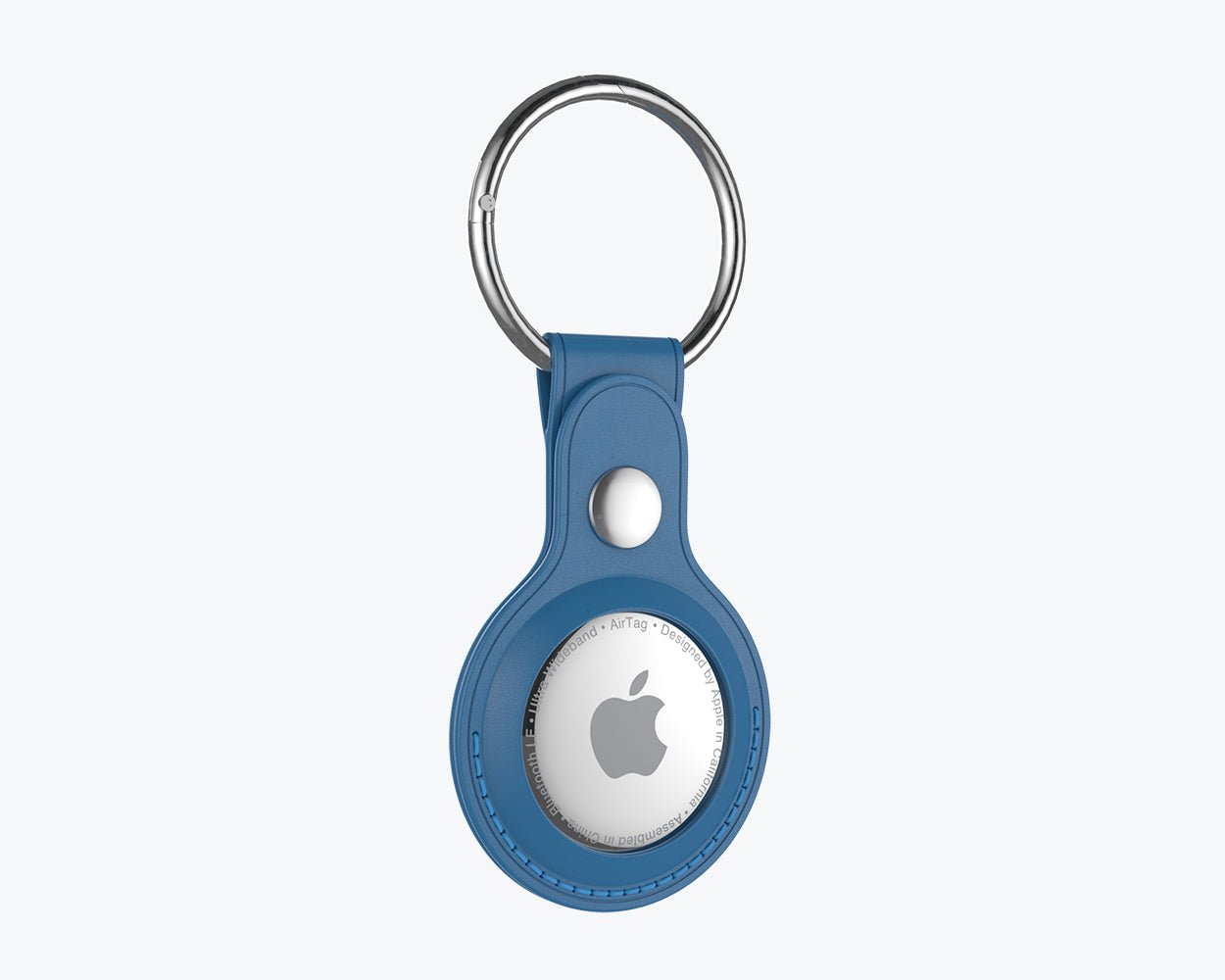 Metro Leather Apple Air Tag Case Ocean Blue - Snakehive UK