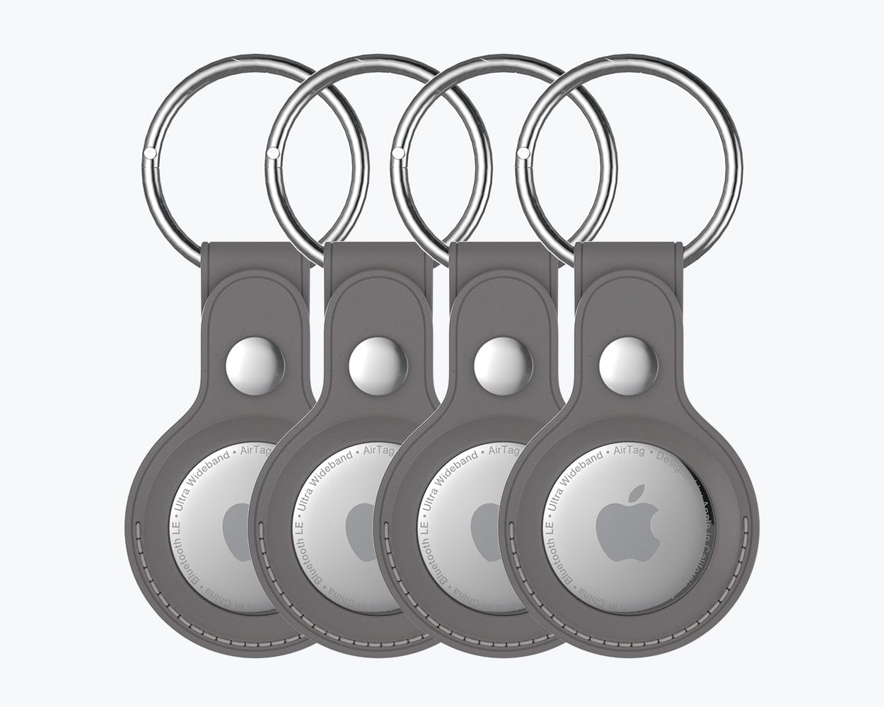 Metro Leather Apple Air Tag Case (x4) Ocean Blue - Snakehive UK
