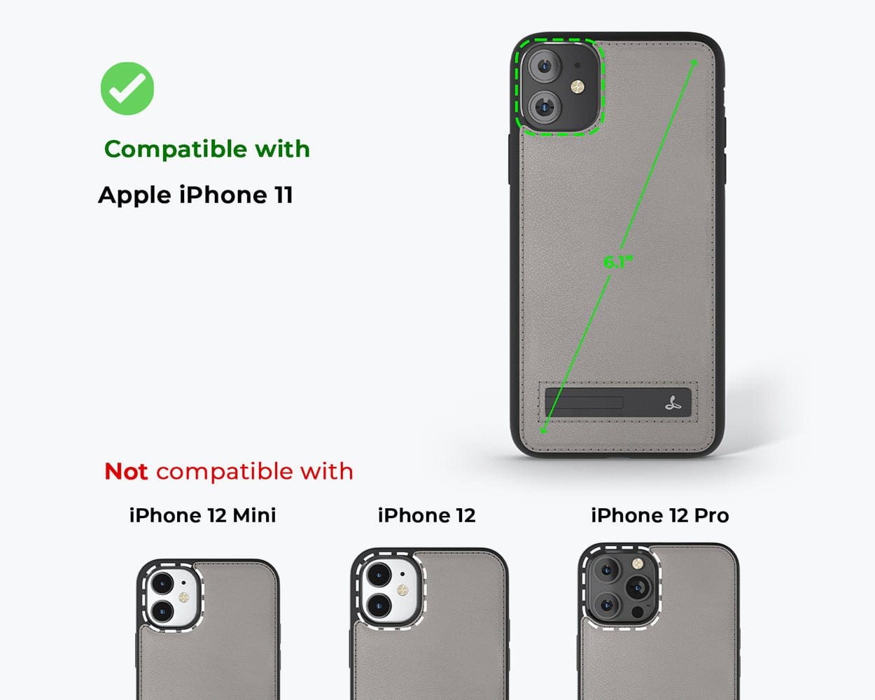 Metro Leather Case - Apple iPhone 11 / iPhone XR Pebble Grey Apple iPhone 11 - Snakehive UK