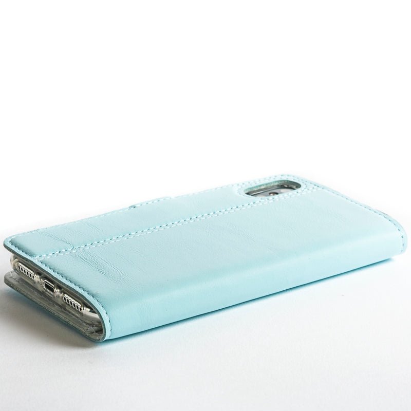 Pastel Leather Wallet - Apple iPhone XS Max Mint Green Apple iPhone XS Max - Snakehive UK