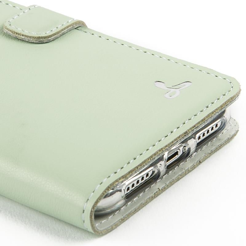 Pastel Leather Wallet - Apple iPhone XS Max Mint Green Apple iPhone XS Max - Snakehive UK