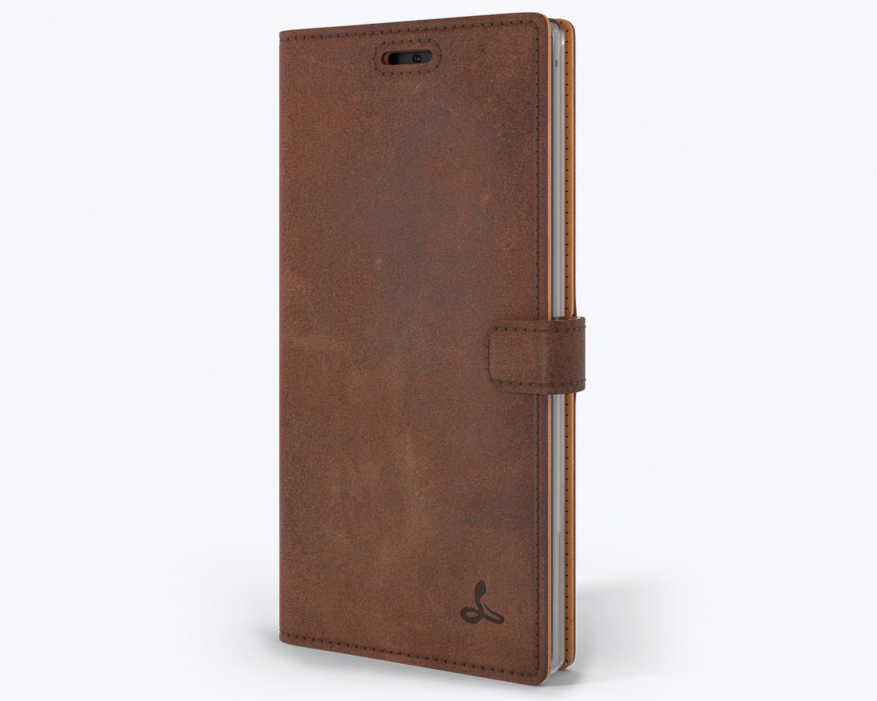 Samsung Galaxy Note 10 Plus - Vintage Leather Wallet (Almost Perfect) Chestnut Brown Samsung Galaxy Note 10 Plus - Snakehive UK