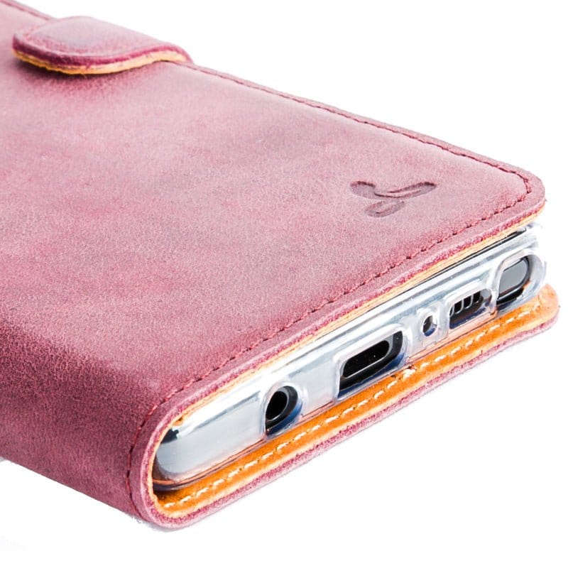 Samsung Galaxy Note 8 - Vintage Leather Wallet (Almost Perfect) Burnt Orange Samsung Galaxy Note 8 - Snakehive UK