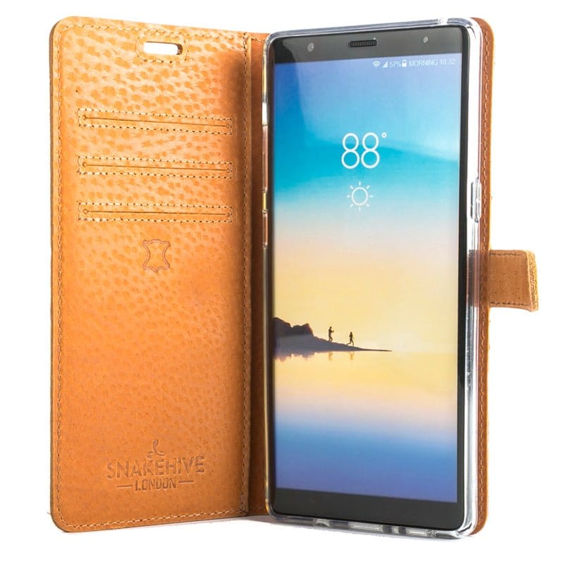 Samsung Galaxy Note 8 - Vintage Leather Wallet (Almost Perfect) Burnt Orange Samsung Galaxy Note 8 - Snakehive UK