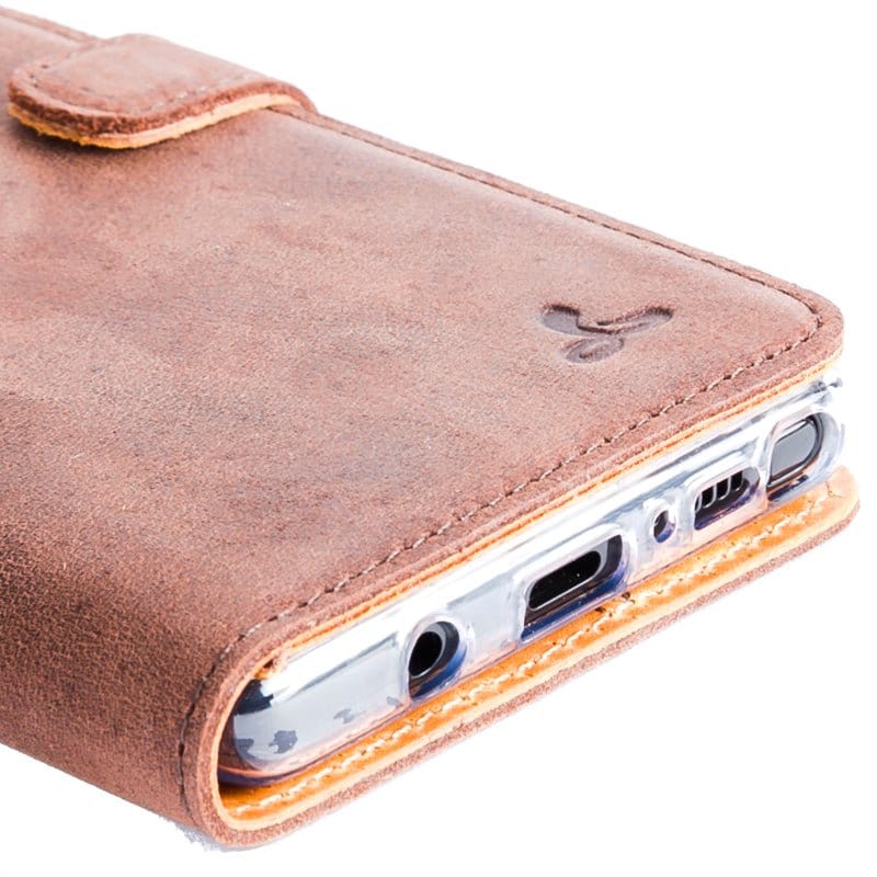 Samsung Galaxy Note 8 - Vintage Leather Wallet (Almost Perfect) Burnt Orange Samsung Galaxy Note 8 - Snakehive UK