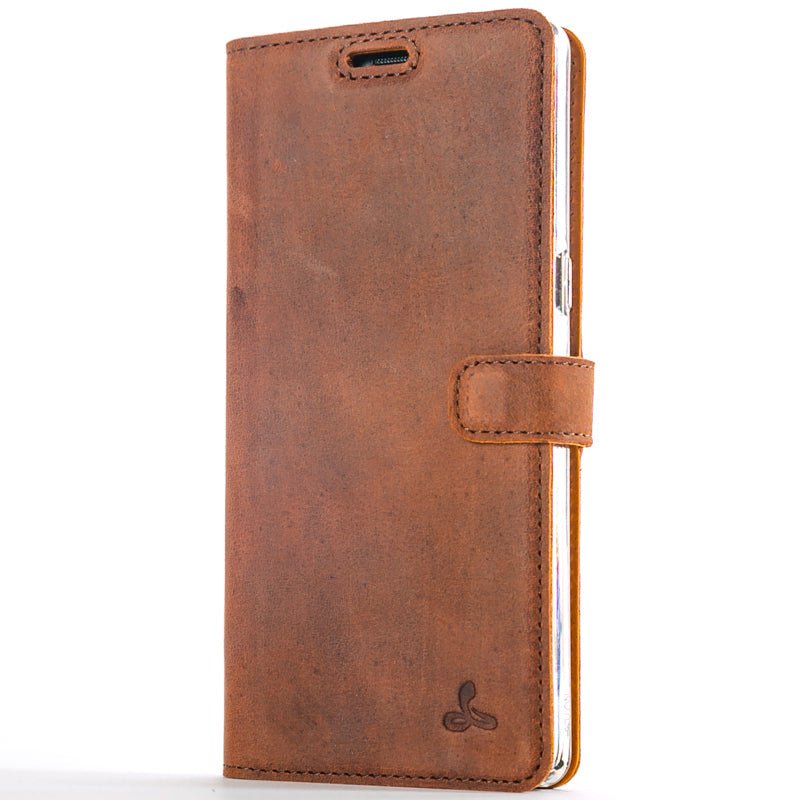 Samsung Galaxy Note 8 - Vintage Leather Wallet (Almost Perfect) Chestnut Brown Samsung Galaxy Note 8 - Snakehive UK