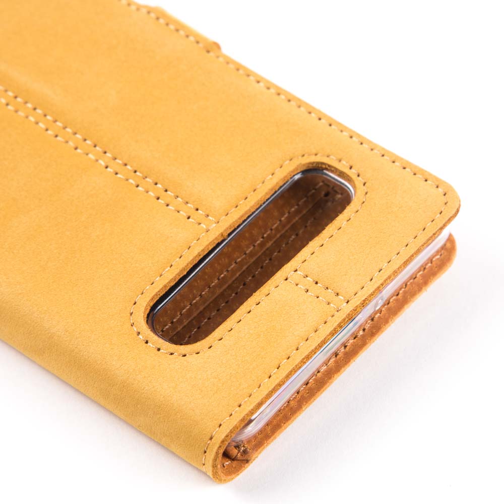 Samsung Galaxy S10 5G - Vintage Leather Wallet (Almost Perfect) Honey Gold Samsung Galaxy S105G - Snakehive UK