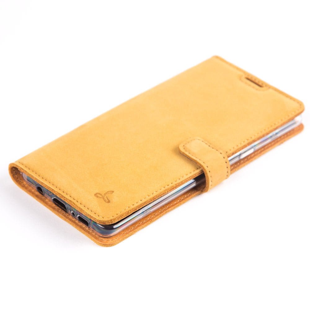 Samsung Galaxy S10 5G - Vintage Leather Wallet (Almost Perfect) Honey Gold Samsung Galaxy S105G - Snakehive UK