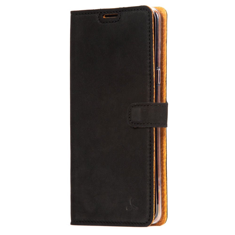 Samsung Galaxy S10 5G - Vintage Leather Wallet Black Samsung Galaxy S105G - Snakehive UK