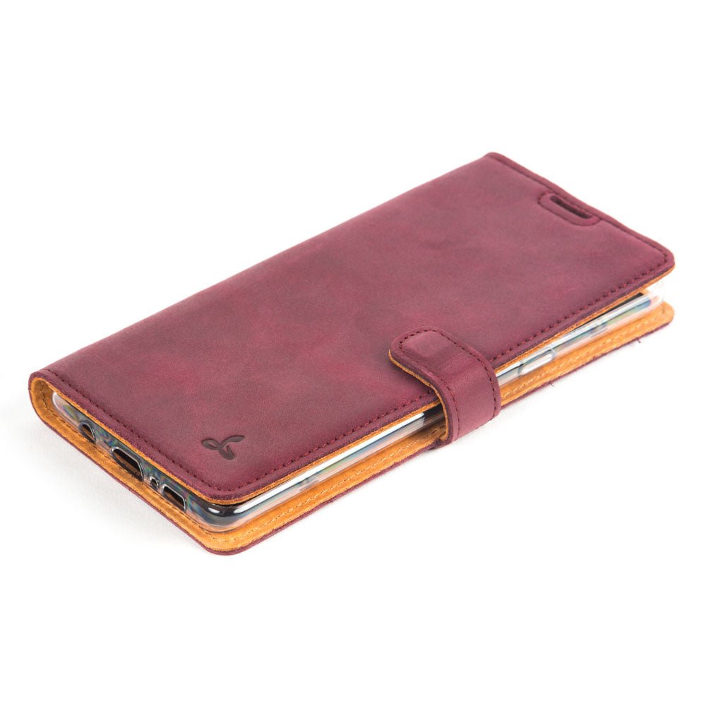 Samsung Galaxy S10 E - Vintage Leather Wallet (Almost Perfect) Plum Samsung Galaxy S10e - Snakehive UK