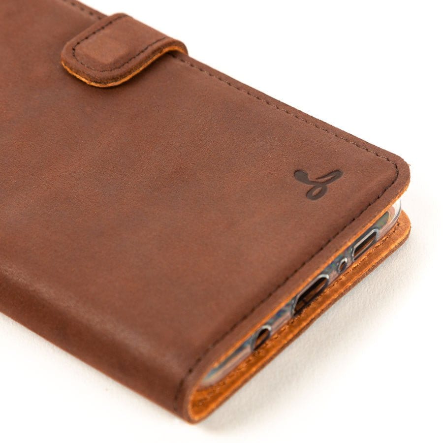 Samsung Galaxy S10 - Vintage Leather Wallet (Almost Perfect) Honey Gold Samsung Galaxy S10 - Snakehive UK