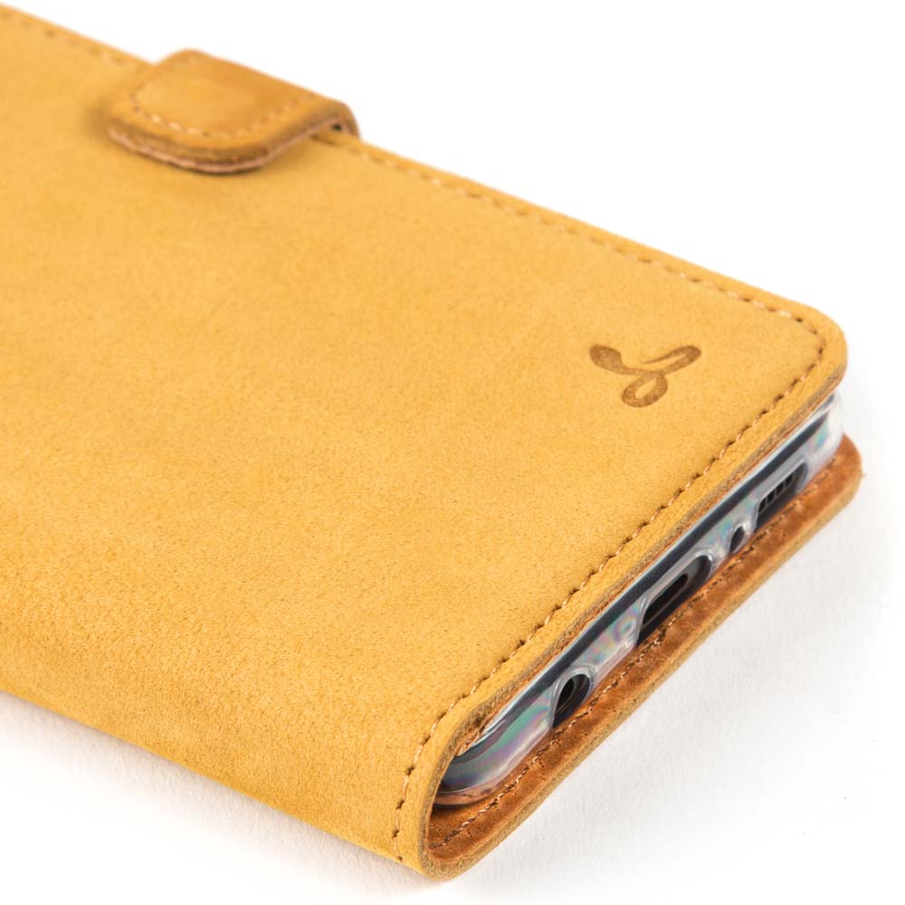 Samsung Galaxy S10 - Vintage Leather Wallet (Almost Perfect) Honey Gold Samsung Galaxy S10 - Snakehive UK