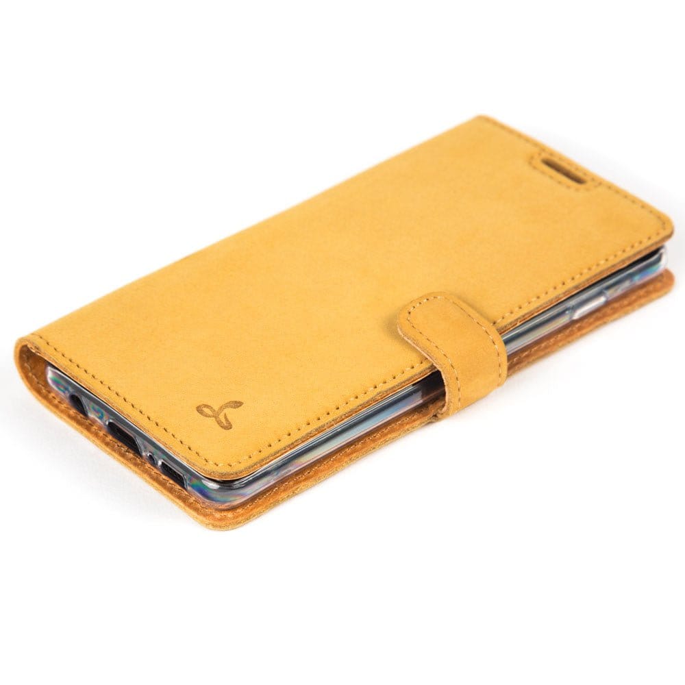 Samsung Galaxy S10 - Vintage Leather Wallet (Almost Perfect) Honey Gold Samsung Galaxy S10 - Snakehive UK