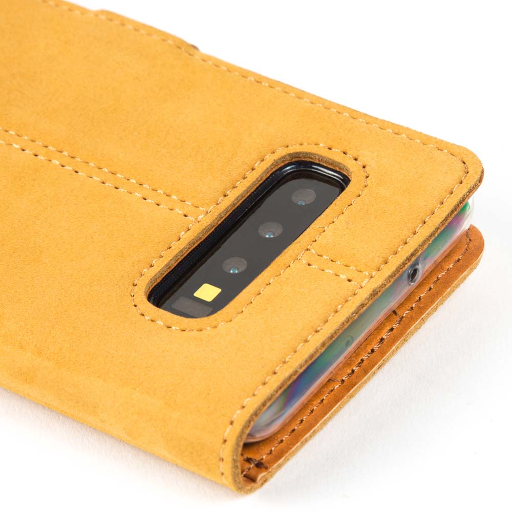 Samsung Galaxy S10 - Vintage Leather Wallet (Almost Perfect) Honey Gold Samsung Galaxy S10 - Snakehive UK