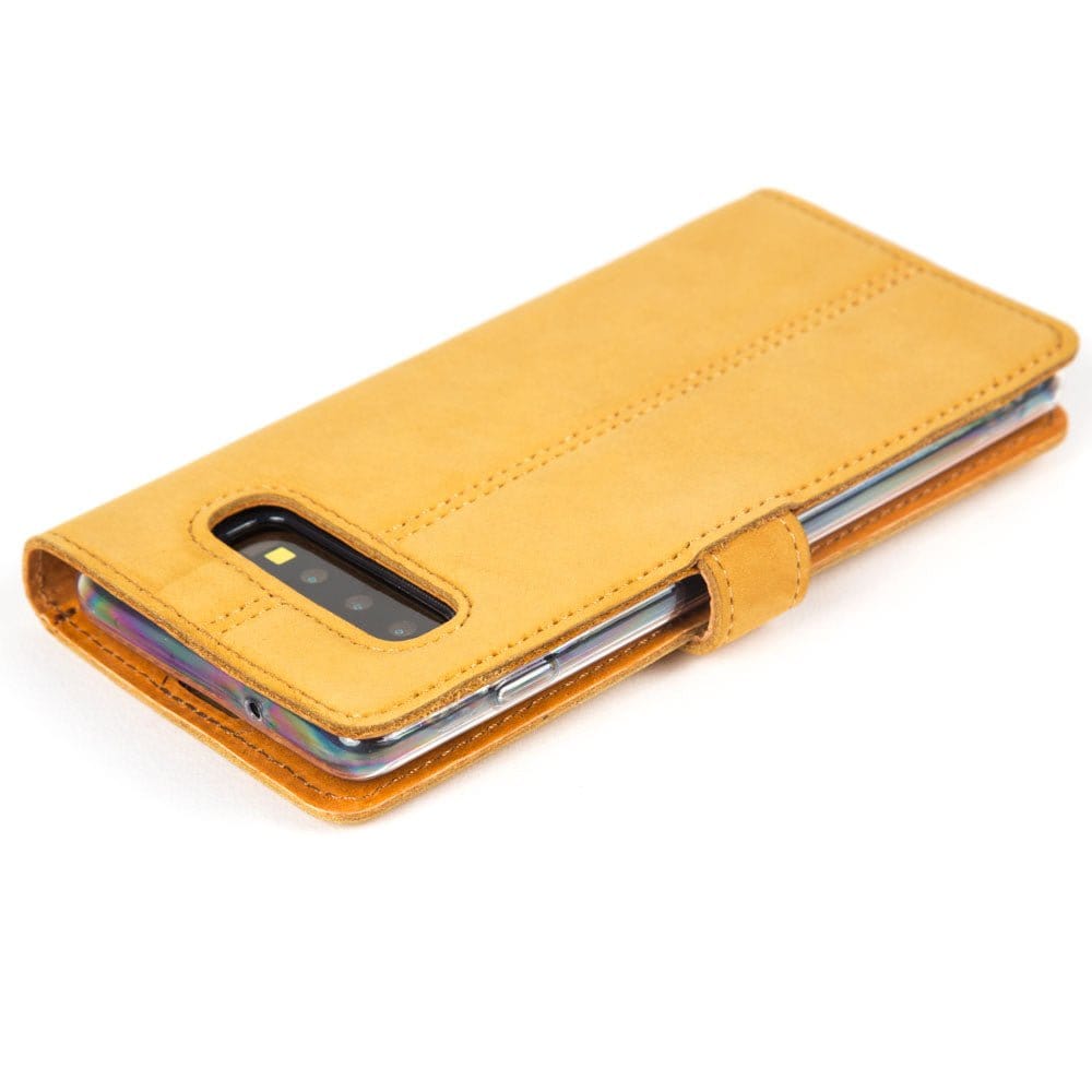 Samsung Galaxy S10 - Vintage Leather Wallet (Almost Perfect) Honey Gold Samsung Galaxy S10 - Snakehive UK