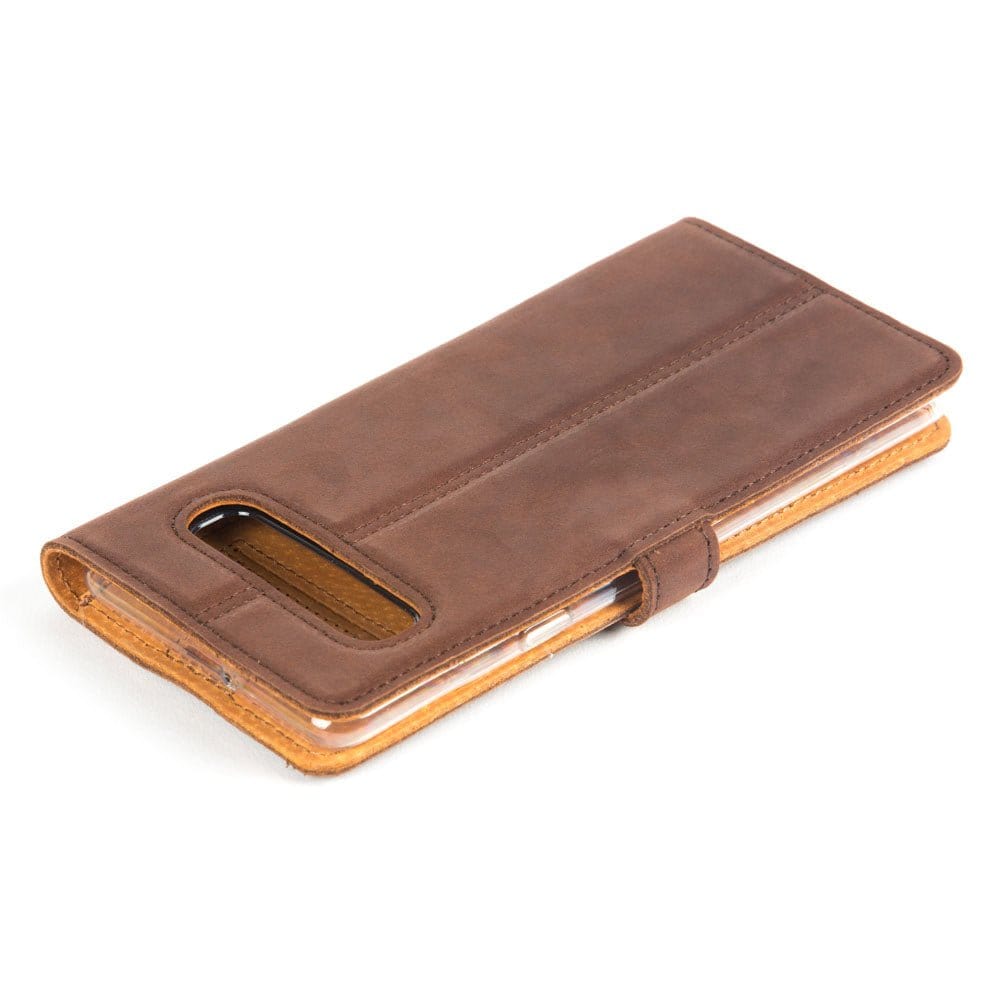 Samsung Galaxy S10 - Vintage Leather Wallet (Almost Perfect) Honey Gold Samsung Galaxy S10 - Snakehive UK