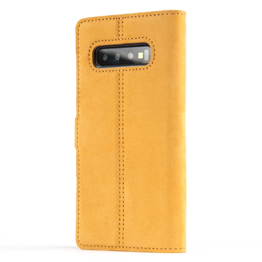Samsung Galaxy S10 - Vintage Leather Wallet (Almost Perfect) Honey Gold Samsung Galaxy S10 - Snakehive UK