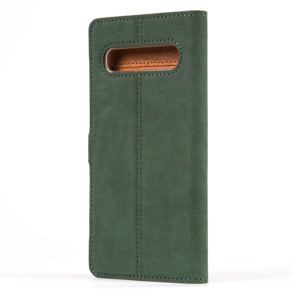 Samsung Galaxy S10 - Vintage Leather Wallet Bottle Green Samsung Galaxy S10 - Snakehive UK