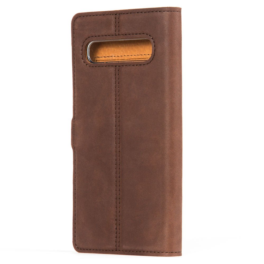 Samsung Galaxy S10 - Vintage Leather Wallet Bottle Green Samsung Galaxy S10 - Snakehive UK