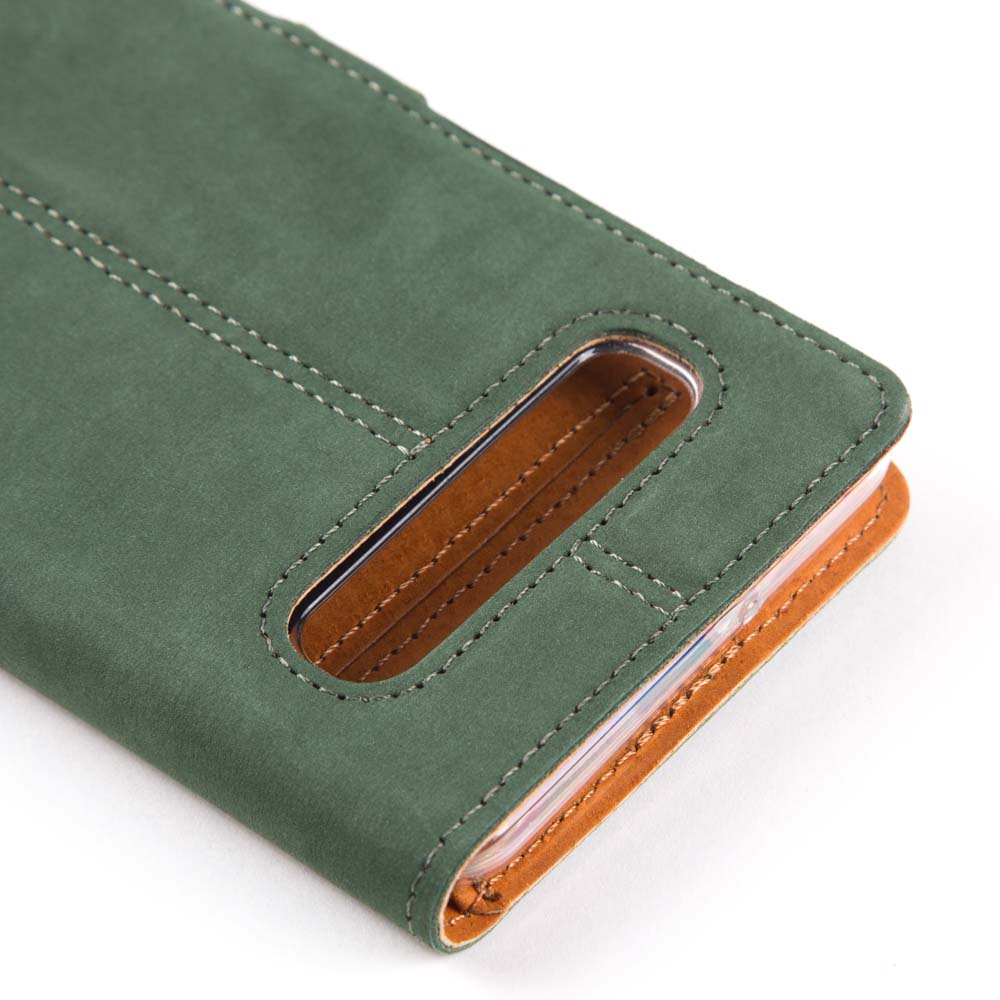 Samsung Galaxy S10 - Vintage Leather Wallet Bottle Green Samsung Galaxy S10 - Snakehive UK