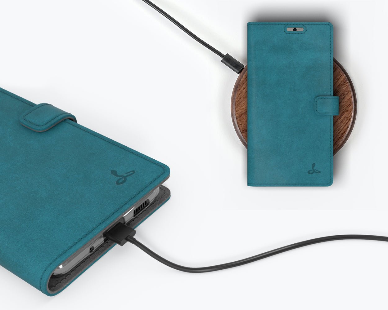Samsung Galaxy S20 - Vintage Leather Wallet (Almost Perfect) Teal Samsung Galaxy S20 - Snakehive UK