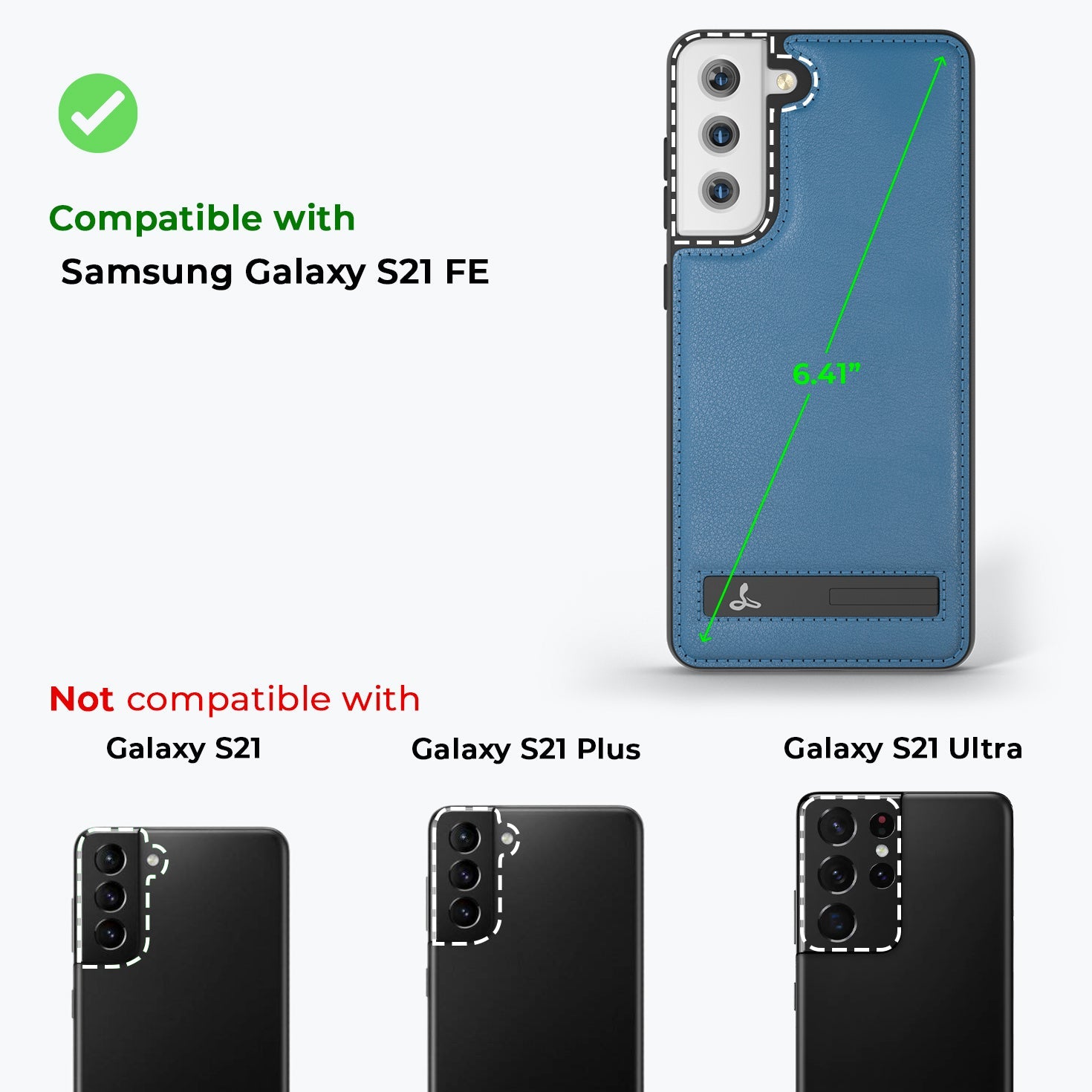 Samsung Galaxy S21 FE - Metro Leather Case Pebble Grey Samsung Galaxy S21FE - Snakehive UK