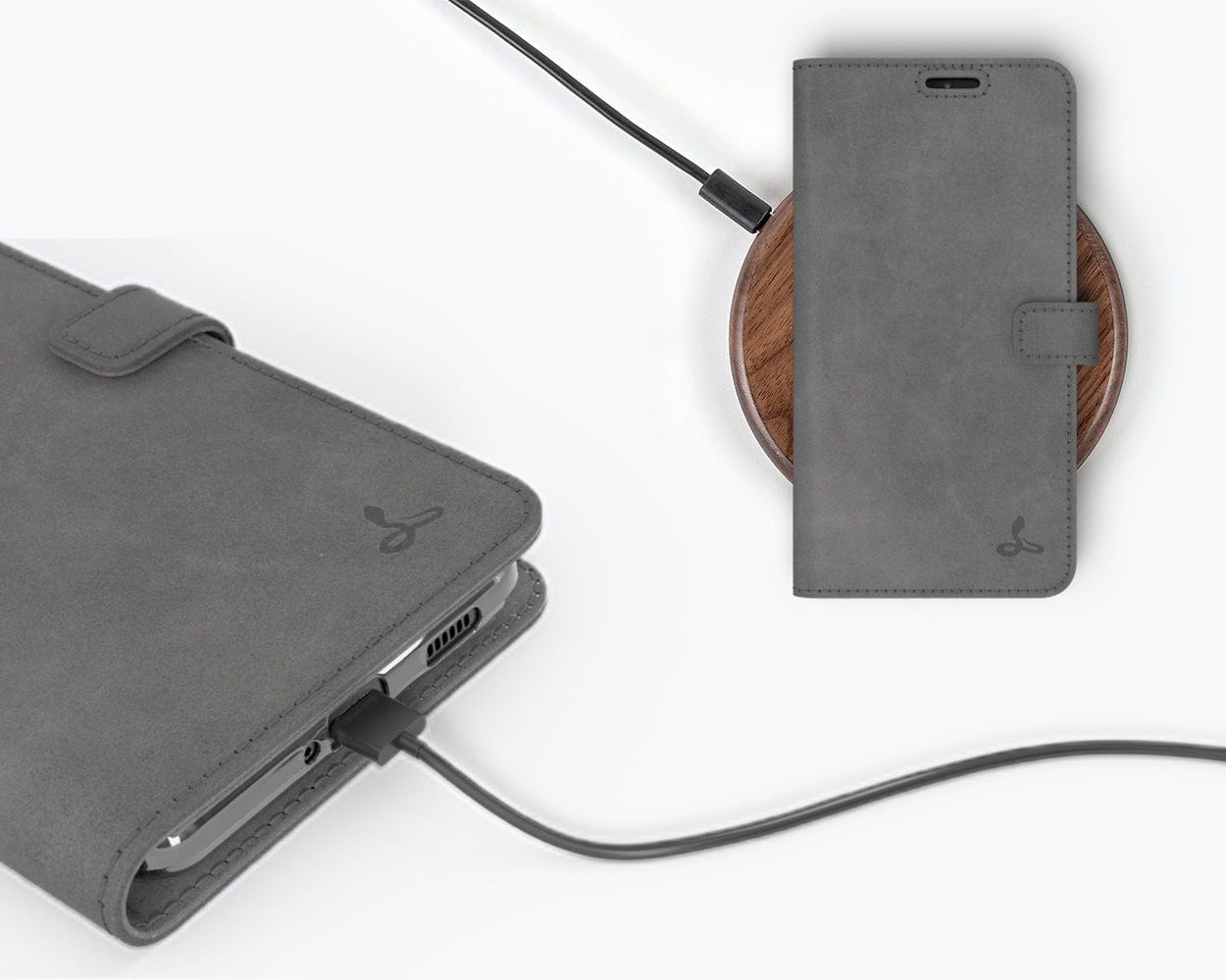 Samsung Galaxy S21 Ultra - Vintage Leather Wallet Grey Samsung Galaxy S21 Ultra - Snakehive UK
