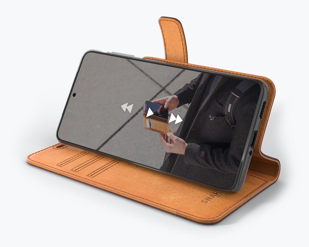 Samsung Galaxy S21 - Vintage Leather Wallet (Almost Perfect) Grey Samsung Galaxy S21 - Snakehive UK