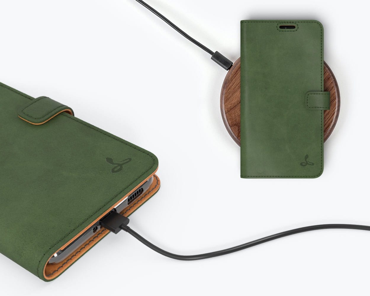 Samsung Galaxy S21 - Vintage Leather Wallet (Almost Perfect) Grey Samsung Galaxy S21 - Snakehive UK