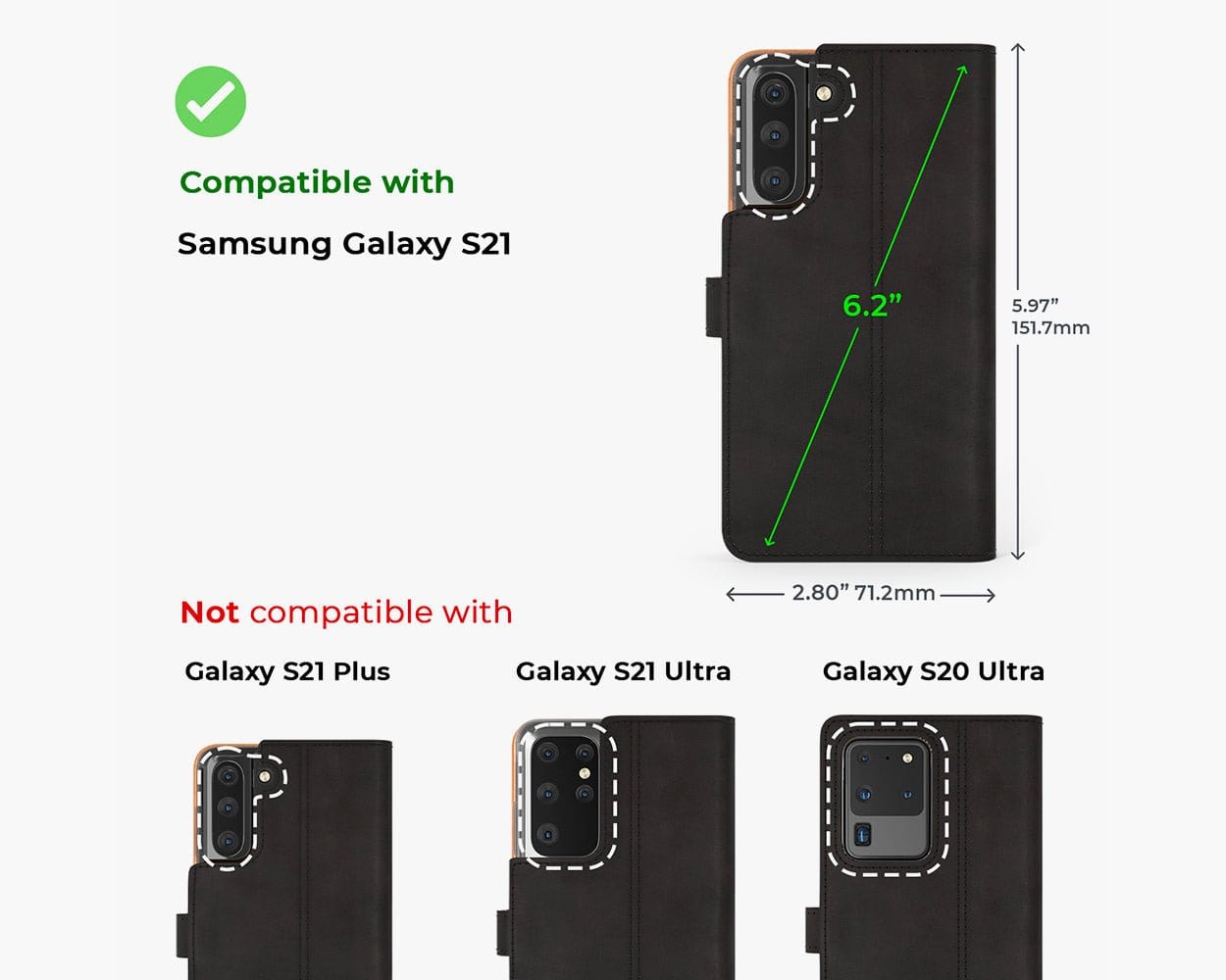 Samsung Galaxy S21 - Vintage Leather Wallet (Almost Perfect) Grey Samsung Galaxy S21 - Snakehive UK