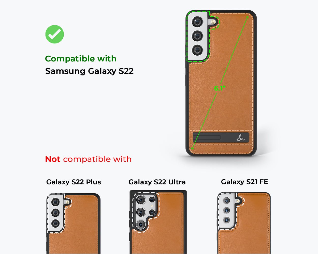 Samsung Galaxy S22 - Metro Leather Case Pebble Grey Samsung Galaxy S22 - Snakehive UK