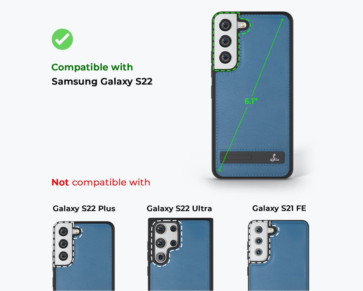 Samsung Galaxy S22 - Metro Leather Case Pebble Grey Samsung Galaxy S22 - Snakehive UK