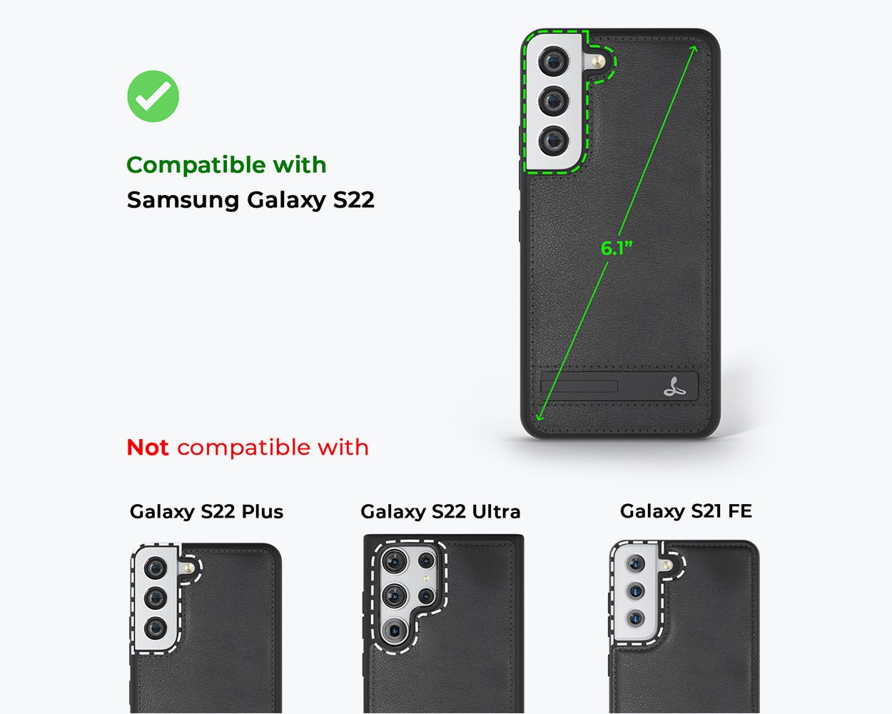 Samsung Galaxy S22 - Metro Leather Case Pebble Grey Samsung Galaxy S22 - Snakehive UK
