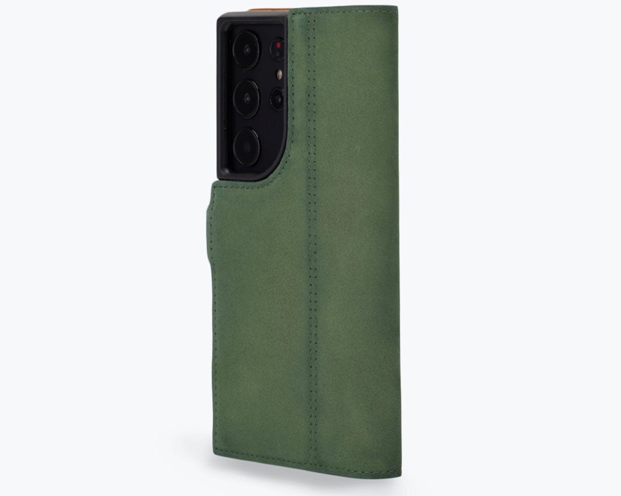 Samsung Galaxy S23 Ultra - Vintage Leather Wallet (Side Clasp Bottle Green Samsung Galaxy S23 Ultra - Snakehive UK